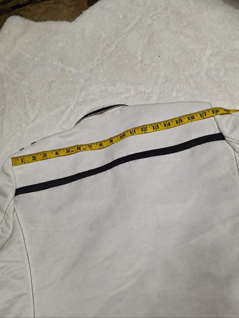Moy Ferreti White & Black Military Nautical Contrast-Trim Blazer Men Size Large - Picture 13 of 16